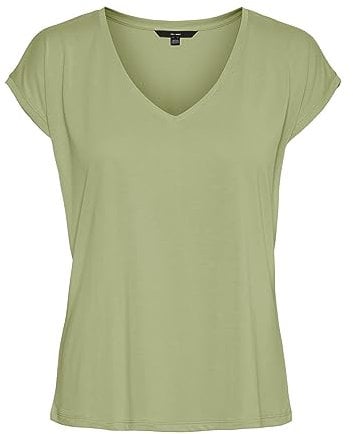 Vero Moda Womens VMFILLI SS V-Neck Tee GA NOOS T-Shirts, Sage, S
