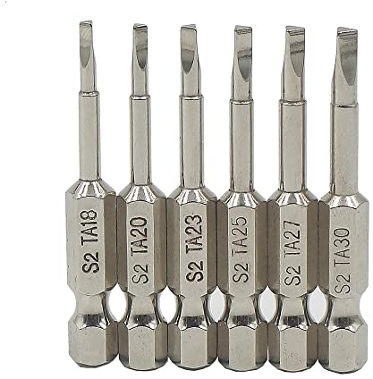 Uacen - Juego de 6 puntas de destornillador magnéticas triangulares de acero S2, puntas de destornillador triangulares de 1/4 pulgadas, 50 mm de longitud