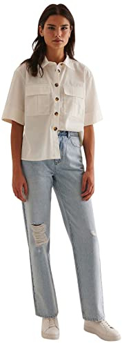 NA-KD Damen Jeans Wide Leg Highwaist Denim