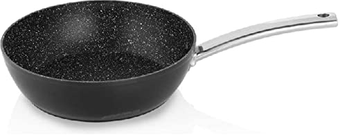 Suinga Poêle sauteuse en aluminium forgé 32 cm, revêtement pierre antiadhésive, manche en acier inoxydable.