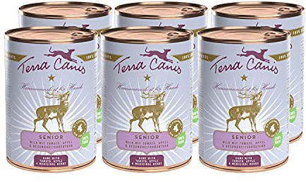 Terra Canis Wild, Tomate, Apfel & Gesundheitskräuter - Senior Nassfutter, 6x400g I Premium Hundefutter in 100% Lebensmittelqualität Aller Rohstoffe I Reichhaltig & gesund I Allergen- & getreidearm