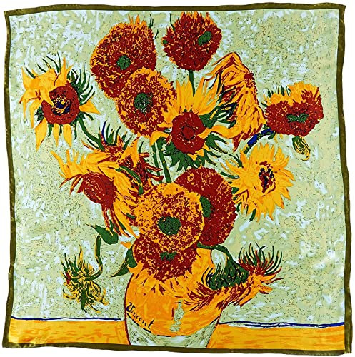UK_Stone Herren Van Gogh Malerei Kunstdruck Groß Bandana Seidentücher Krawatte Anzug Edel Multifunktionstuch 90 * 90cm