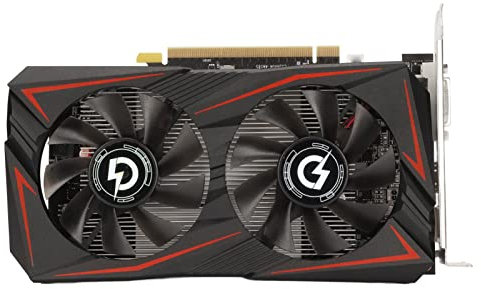 Goshyda RX550 4G-Gaming-Grafikkarte, 4 GB GDDR5 (128 Bit) Diskrete Grafikkarte, 1071 MHz, PCI Express 2.0, DP-DVI-HDMI-Ausgangsschnittstelle, mit Schneller Kühlung mit Zwei Lüftern
