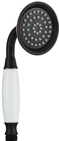 Tecmolog Pommeau de Douche Haute Pression Douchette Spa Massage en Laiton pour Mitigeur Baignoire Retro, Noir Bronzé, BS126R