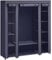 SONGMICS Kleiderschrank, Stoffschrank, mit Überzug aus Vliesstoff, Faltschrank mit Kleiderstange, 45 x 150 x 175 cm, 12 Ablagen, Metallrahmen, Schrank fürs Schlafzimmer, Marineblau LSF003I02