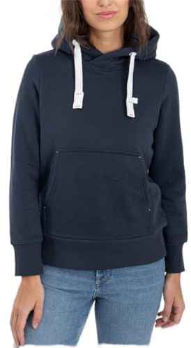 DEPROC Active Damen Kapuzenpullover HILDACMYK | Hoodie Sweatshirt mit Kängurutasche | Premium Baumwoll-Mix | Navy