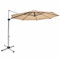 COSTWAY 3.3m Garden Parasol, 360 Degree Rotation Overhanging Cantilever Umbrella with Tilting Adjustment, Crank Handle and Step Pedal, Outdoor Patio Offset Banana Market Umbrellas (Beige)