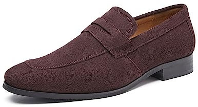 Mocasines minimalistas de piel auténtica mate con hebilla de un solo paso para negocios, estilo británico, informales, sin cordones, Marrón, 40 EU