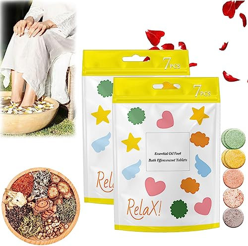 Naturefoot Essential Oil Footbath Effervescent Tablets, 7PC Foot Bath Effervescent Tablet, Foot Bath Effervescent TabletsNatureShape Essential Oil Foot Bath Effervescent Tablets (2PC)