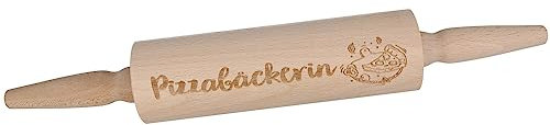 Spruchreif | Nudelholz mit Gravur | Teigroller aus Holz | Backen | Plätzchen | Teigausroller als Backzubehör | Backrolle aus Holz | Teigwalze | Küchenaccessoire | Teigroller Pizza | Pizzabäckerin