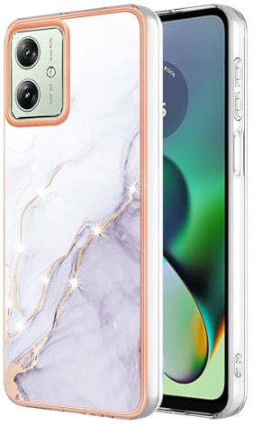 SEAHAI Funda para Motorola Moto G54 5G, Patrones Colores Elegante Delgada a Prueba de Golpes TPU de Goma Suave Carcasa de Silicona Colorida - Blanco