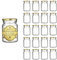 Espirito Rebelde Lot de 20 Pots en Verre Vides avec Couvercle Doré de 100 ml - Pots pour confitures, Bocaux pour Conserves, Miel, Yaourt, Marriage