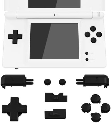 eXtremeRate Tasti Pulsanti Set Ricambio per Nintendo DS Lite,Tasti ABXY D-pad R L Power Volume per Nintendo DS Lite NDSL Console(NON Include Console)-Nero