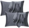 Seiwohl Satin Kissenbezug 50x80 2er Set, Weich wie Seidenkissenbezug Silk Pillowcase, Vegane Seide Kopfkissenbezug Kissenhülle Seidenkopfkissen Kopfkissen bezug für Haar und Haut, Dunkelgrau