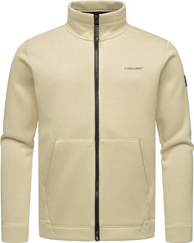 Ragwear Herren Übergangsjacke Strickjacke Zipper in Sweat-Optik leichte Jacke aus Feinstrick mit Reißverschluss Fabbian Collar S-4XL