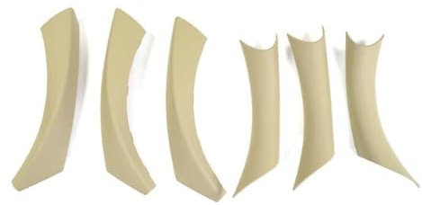 6Pcs/Set Carbon Fiber ABS Inner Interior Door Panel Pull Handle Cover for BMW E90 325i 328i 335i 330i 2006 2007 2008 2009 2010 2011 (Beige)