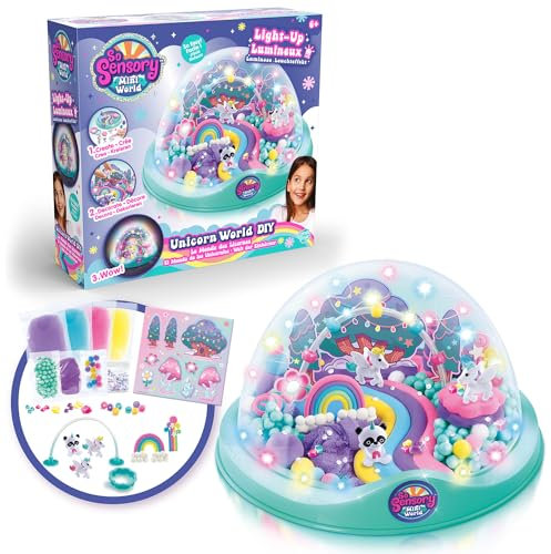 C Toys So Sensory Mini World – Die Welt der Einhörner DIY – Set zum Erstellen Ihrer Welt – Geschenkidee für Kinder 6 Jahre + – Kreativzeit – Fantasie – Leuchtspielzeug – SEN 002