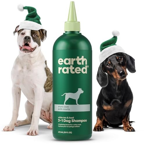 Earth Rated 3-in-1 Soothing Dog Shampoo and Conditioner, Deodorizing Oatmeal Shampoos for Dogs and Puppies, Great for Smelly Pets, White Tea and Basil Scent, 473 ml