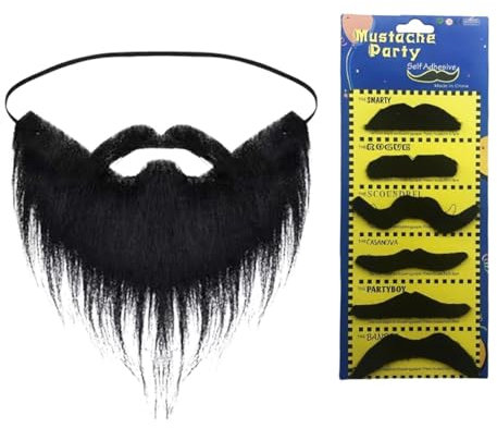 1 Stück Bart, 1 Satz Schnurrbart, Künstlicher Bart, Falscher Bart, Bartmaskerade, Am Bart Kleben