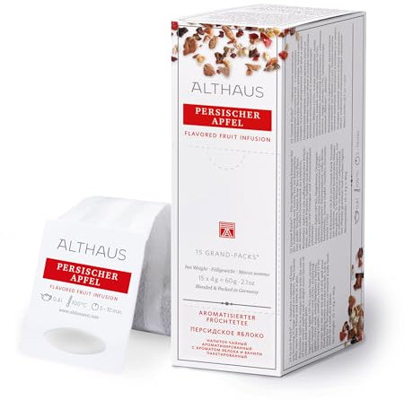 Althaus Tee PERSISCHER APFEL ⋅ Früchtetee im großen Teenetz ⋅ GRAND PACK ⋅ Apfeltee mit milder Zitrusnote ⋅ 15 x 4g