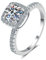 Stfery Damenringe Weißgold Diamanten Züchten 1ct Weiß Rundschliff Labor Angebauter Diamant 18K Ring Für Damen Silber