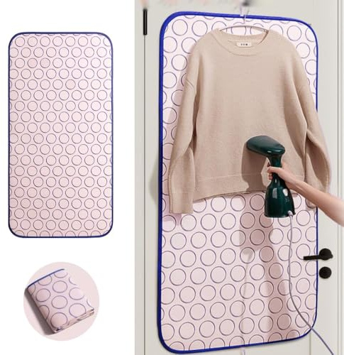 IMUNKT Handheld Garment Steamer Press Pad, Hanging Over Door Ironing Mat, Heat-Resistant Clothes Steamer Pad For Home/Travel, Foldable Door Iron Mat With Hooks(60x80cm/24x31in)