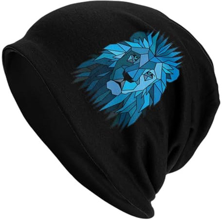 AEIKHAEC Baseballmütze Mode Detroit Grit-lässige Skimützen für Erwachsene warme Multifunktionshüte Strickmütze Blauer Löwe Frühling Geschenk