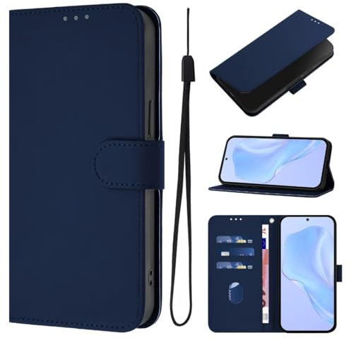 Lederhülle für Samsung Galaxy A23 Flip Hülle Wallet Case, Samsung Galaxy A23 Handyhülle PU Leder Tasche Case Kartensteckplätzen Schutzhülle Kompatibel mit Samsung Galaxy A23 Tibetisches Blau