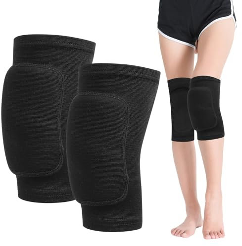 Xujinsongg 2 Pcs Knee Pads for Kids Age 7-12 Years, Dance Volleyball Knee Pads Women Men, Soft Knee Sleeves Dance Knee Pads, Knee Support Pads for Cycling Running Football Sport Wrestling Knee Pads