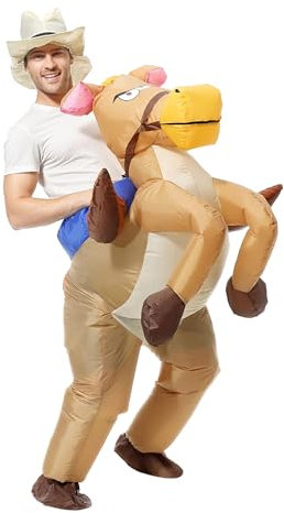 SQINGG Inflatable Horse Costume Inflatable Costumes Adults Funny Fancy Dress Horse Blow up Costume Suitable for Halloween Christmas Carnival Party (150-190CM)