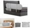 Ollewiellan Barrera para cama de 180 cm, plegable, protección contra caídas para niños, altura regulable, montaje rápido, color gris
