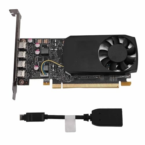 Gugxiom Grafikkarte, 4GB GDDR5 -Speicher -GPU, 640 Cores Gaming -Grafikkarte mit Verbesserter Leistung für Professionelle 3D -Modellierung und Rendering -Anwendungen