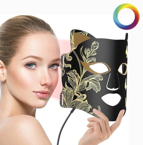 LED-Gesichtsmaske mit Rotlichttherapie und Kühlmaske, Nahinfrarotlicht + 7 Farben LED Rotlichtlampe Gesicht, Anti-Aging/Akne, Aufhellung, Faltenbehandlung, Pflegegerät und Schön für alle Hauttypen