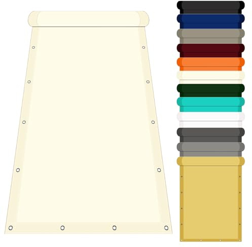 Wasserdicht Markisenstoff 1 x 4 m Polyester Wasserabweisend Pergola Sonnensegel inkl Befestigungsseile für Überdachung Balkon Schwimmbad, Beige