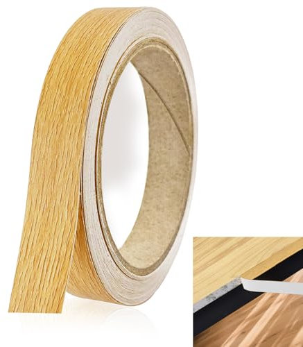 Nastro di impiallacciatura in rovere autoadesivo 10 m per bordi in legno e restauro di piani di lavoro Nastro di riparazione a grana del legno per il fai-da-te