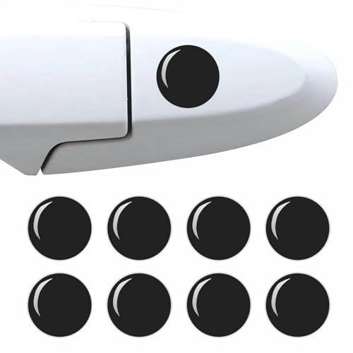 KinetiCore 8PCS Car Keyhole Covers Stickers, Black Epoxy Waterproof Door Lock Protector Shields, Anti-Rust Dustproof Entry Guard Caps for Most Cars, Vans, Trucks, SUVs and RVs