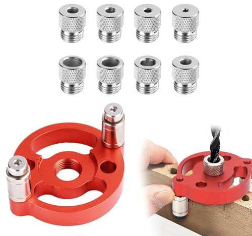 Aide au perçage du bois, aide au perçage vertical, maître de perçage, gabarit de perçage, guide de perçage, foret central avec douilles de perçage 3/4/5/6/7/8/9/10 mm pour bois massif, bois dur