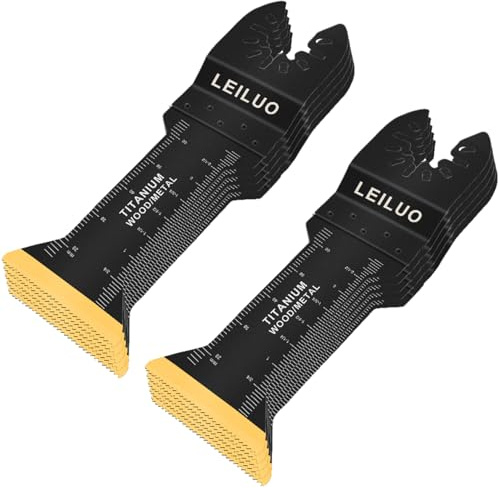 LEILUO 10-tlg Titan Oszillierende Multitool Sägeblätter 70 mm Extra Lang | Tiefe Schnitte in Holz, Nägel & Gipskarton. 2x langlebiger. Passend für DeWalt, Makita, Ryobi & mehr. Nicht Starlock