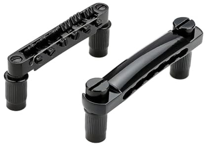 Eieenotee Set Ponte e Cordiera Tune-O- A 12 Corde per Parti di Chitarra Elettrica LP (Nero)