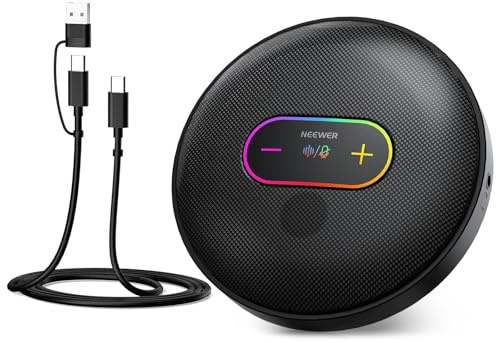 NEEWER UM04 USB-mikrofon, stationär rundstrålande kondensormikrofon med 48 KHz/24 bit tyst brusreducering för onlinemöte inspelning Skype-undervisning kompatibel med Windows PC Mac-dator och telefon