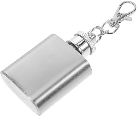 DEARMAMY Petaca Llavero Inoxidable Portátil Resistente para Bebidas Espirituosas Uso Exterior Viaje Elegante Compacto