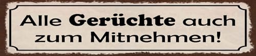 vianmo Blechschild 10x46 cm alle Gerüchte auch zum Mitnehmen Deko Geschenk Schild