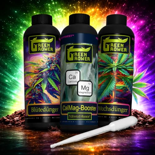 Green Grower - Vorteilspaket - Wuchs- und Blütedünger + CalMag Set Hanfünger (3x 0,5L)