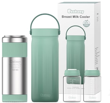Dushany 22oz Breast Milk Cooler Bottle 24H Cold Portable with 2 Bottles | Includes two 300 ml bottles and a 360° cooling tube for work, travel and nighttime pumping; no electricity needed