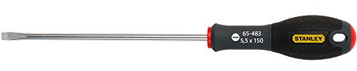 Stanley STA165483 - Destornillador de punta plano (tamaño: 5.5 X 150 mm), Multicolor