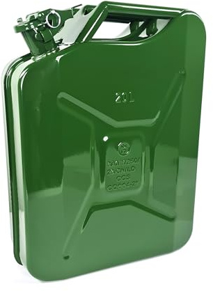 BIKE IT 20L Metal Jerry Can Fuel Can Petrol Diesel Water UN Approved Container Classic Green Colour 20 LITRE