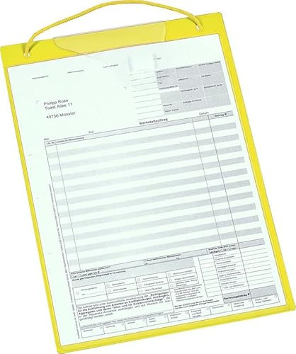 Auftragstasche Eco, DIN A4, mit Schlüsselfach und Klettverschluss, Gelb, Verpackungseinheit: 10 STK