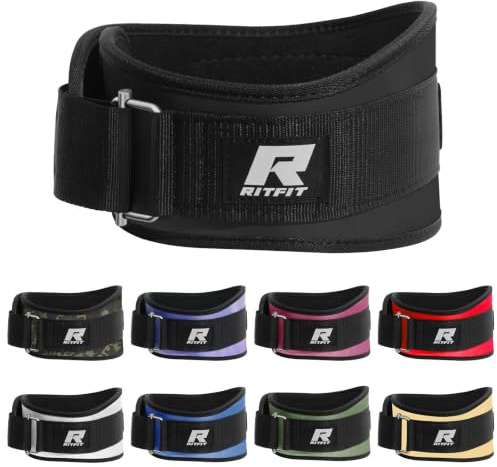 RitFit Weight Lifting Belt - Firm & Comfortable Lumbar Support with Back Injury Protection - 6 Inch Black (XXL(132-149CM))