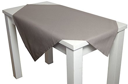 beties Farbenspiel Tischdecke Mitteldecke ca. 80x80 cm - in interessanter Größen- und Farbauswahl - 100% Baumwolle für eine fröhlich Stimmung in Unifarben (Platin)