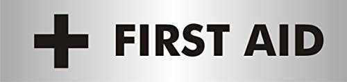 Seco Cartello di primo soccorso con pittogramma, 190 mm x 45 mm – 2 mm, effetto alluminio spazzolato acrilico